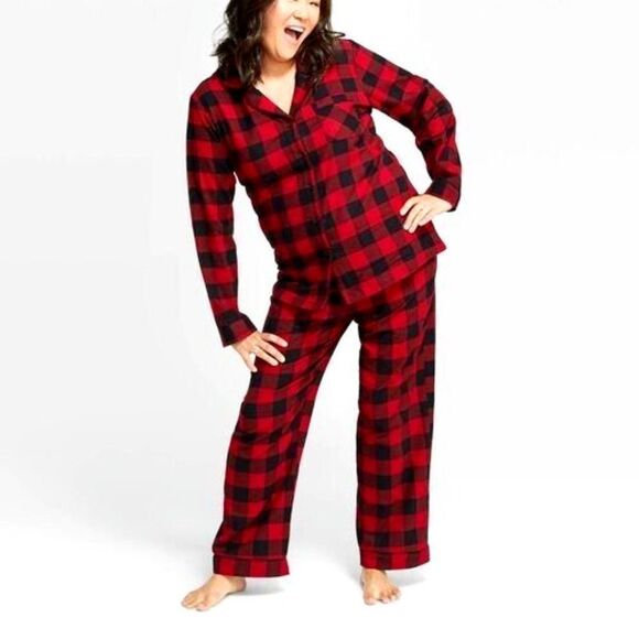 WONDERSHOP WOMEN'S 2 PIECE "RED BUFFALO CHECK" FAMILY SLEEP SET (SIZE L) - NEW!! - Picture 1 of 5